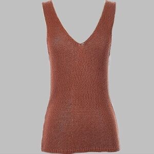 Mango Basics Rust Brown Sleeveless Knit Top